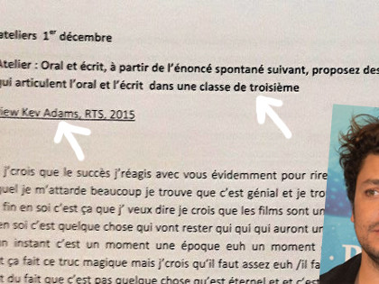 L’Education Nationale fait étudier des interviews de Kev Adams aux profs de français